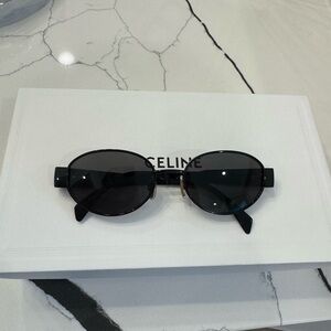 Celine TRIOMPHE METAL SUNGLASSES IN BLACK / SMOKE